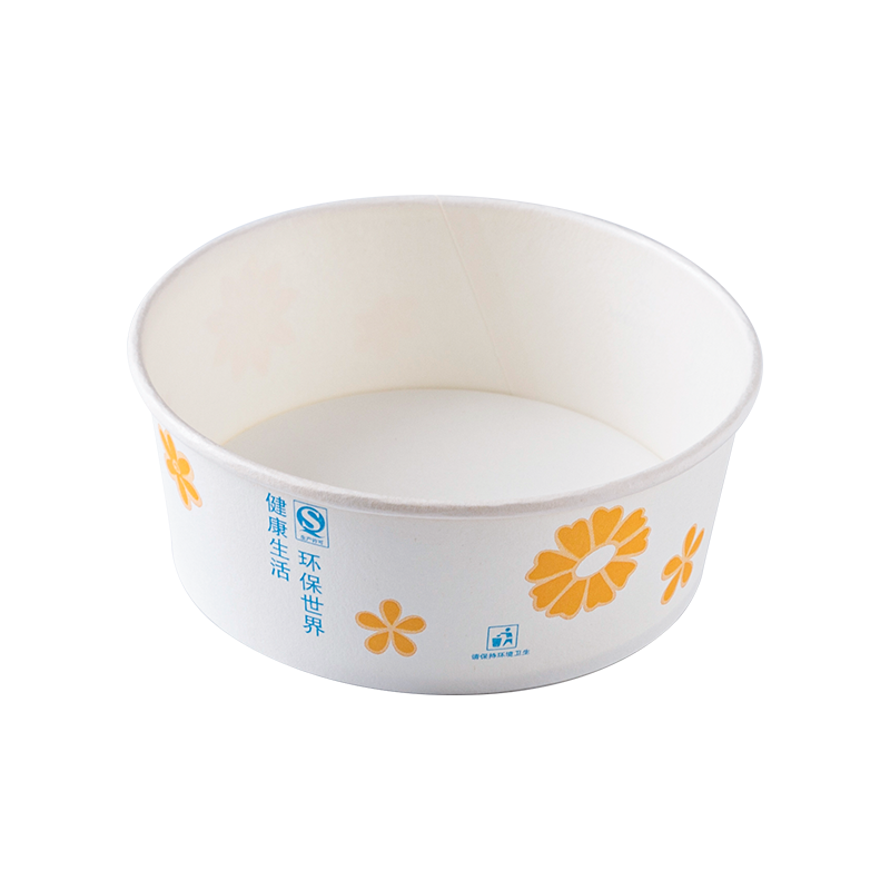 170gsm 450ml Recyclable white paper bowl for snack